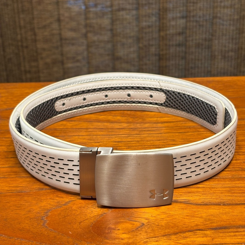 Under Armour Men's Golf Performance Perforated Belt - White/Gray